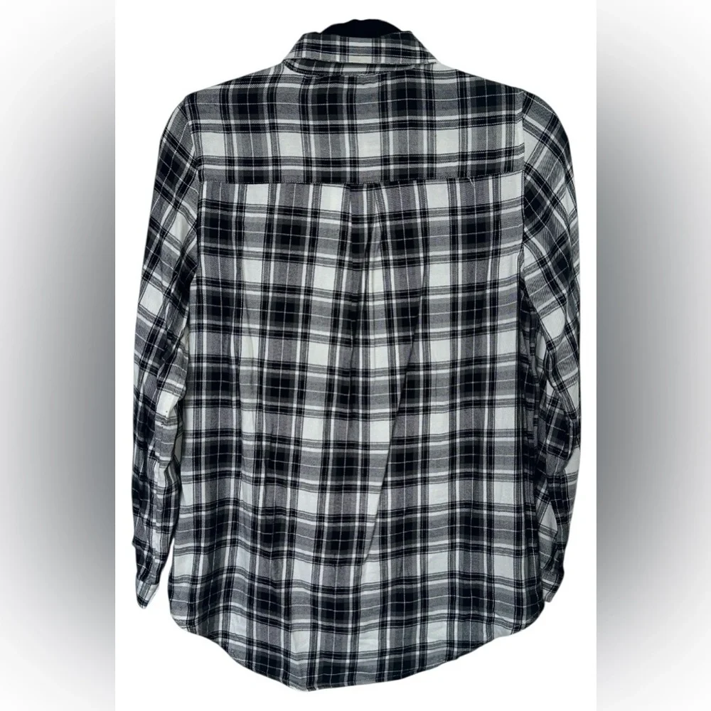 Gap Kids | Kids Flannel Tie-Front Black Plaid Shirt | Size XXL (14-16) | NWT